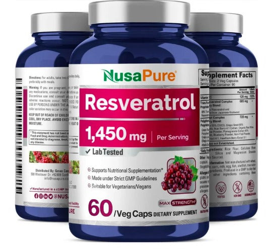 Antioxidante y rejuvenecedor RESVERATROL 60 CÁPSULAS DE 1450mg